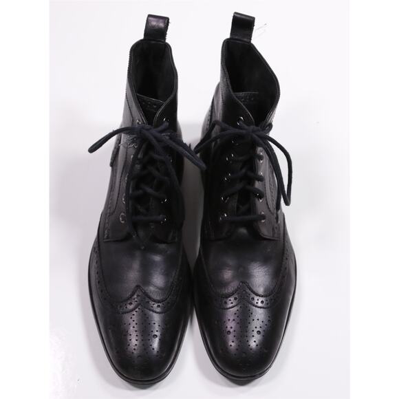 Banana Republic Mens Black Wingtip Ankle Leather Boots US 8.5 - Picture 4 of 12